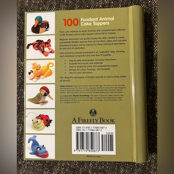 A Firefly Book: 100 Fondant Animal Cake Toppers Spiral Bound Book - Picture 2 of 7